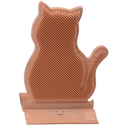 Kat Zelfverzorging Slijtvastheid PE Katvorm Gezichtsmassager Krabplank met Kattenkruid Roze Kleurrijk roze