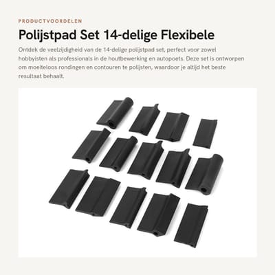Dailygoods- Polijstpad 14-delig - Flexibele Schuurblokken - Rubber - Schuurpapier - Houtbewerkingsgereedschap - Diverse Specificaties - Schuurblok