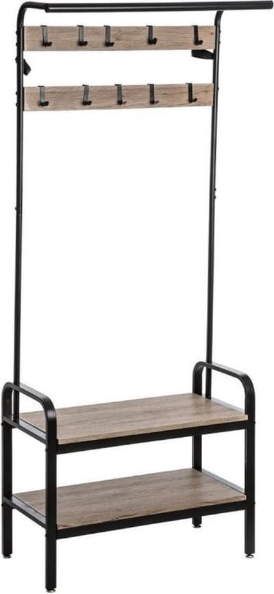 5Five Vestiare Jano - + 2 schoenrekken - Hout/Metaal - 74x32x170cm