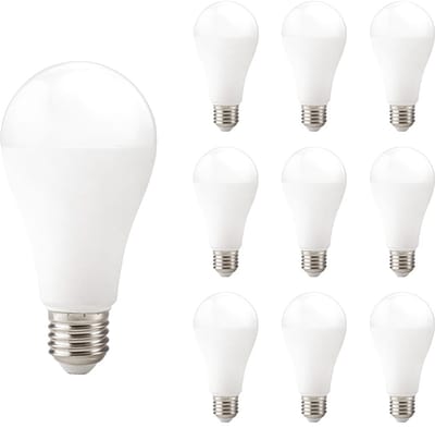 Kobi LED Lamp E27 15W - 1500lm - 4000K - 230V - Standaardvorm - Voor Functionele Verlichting op Werkplek of Garage - 10 stuks