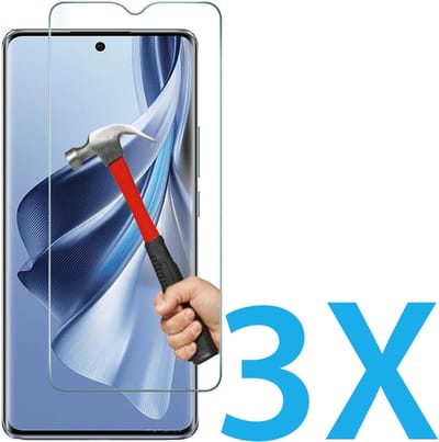 Glasplaatje Geschikt voor: OPPO Reno 10 - 3x Screenprotector - screen protector - glas - bescherm - beschermglas