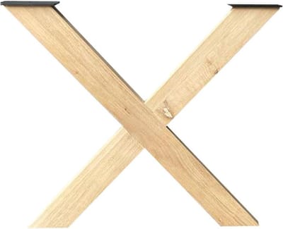 FLE - X-poot massief eikenhout 82 bij 10 cm en hoogte 73 cm (10 x 10 cm)