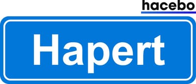 Hacebo - Plaatsnaam Sticker - 29x10 CM - Hapert sticker - Verkeersborden sticker - grappige cadeaus - Hapert
