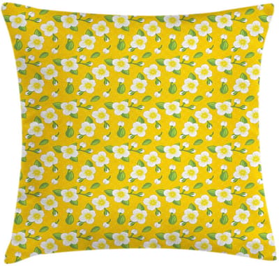 ABAKUHAUS Jasmin Kussenhoes – Dubbelzijdig – 40x40 cm – Geel-Groen