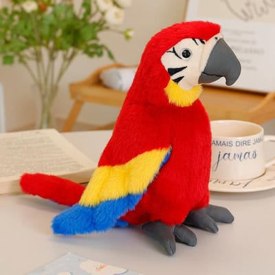 Peluche Perruche Réaliste Peluche Oiseau Bleu Perruche Coloré Perroquets Vert Rouge Oiseaux Poupée Jouets Cadeau d'Anniversaire Décoration de Maison about 20-24cm