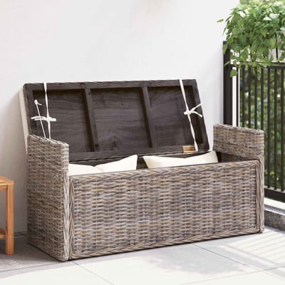 vidaXL Opslagbank GENDT Grijs 110 x 40 x 50 cm Rattan