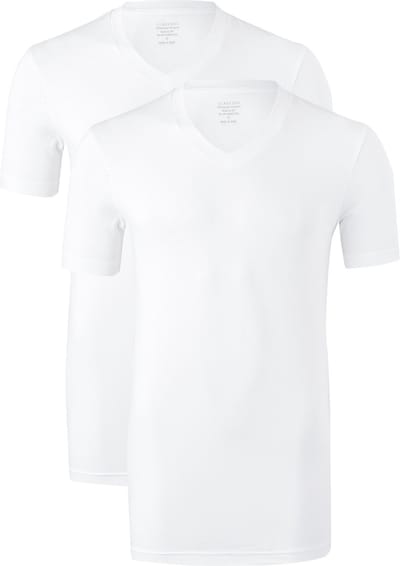 Claesen's Heren T-shirt met V-hals - White - Maat S