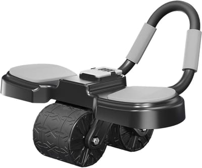 Buikspierroller - Trainingswiel - Spieren Opbouwen - Automatische Terugslag - 4.41 Pond - Zwart
