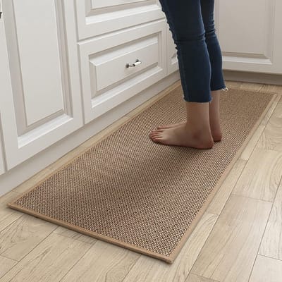 REWYTAZ-Keukenloper - 44x150cm - Antislip - Wasbaar - Loper met Rubberen Achterkant - Vloerkleed - Tapijt - Loper Tapijt - Gemakkelijk Te Reinigen - Bruin