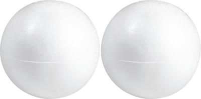 2x Stuks hobby/DIY holle piepschuim bal/bol 25 cm 2 halve schalen - Knutselen basis materialen - Hobby materiaal