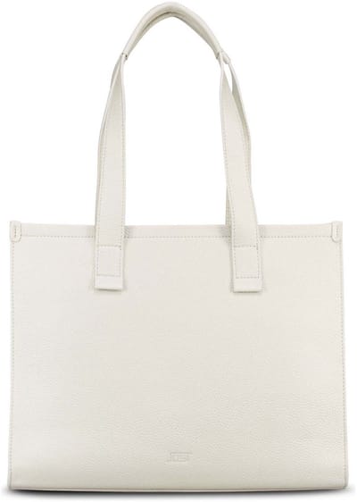 JOST Leren business tas shopper met laptopvak Vika Business Shopper Cream White crème