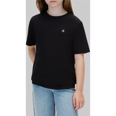 Calvin Klein Unisex Mini Badge Regular T-shirt Black Taglia: 8 | T-shirt Outlet | kids | Nero