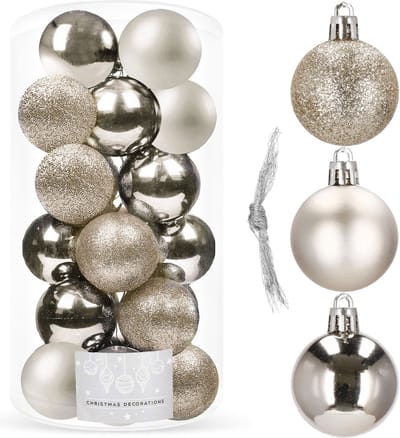 Springos Kerstballen | 20 Stuks | 4 cm | Champagne