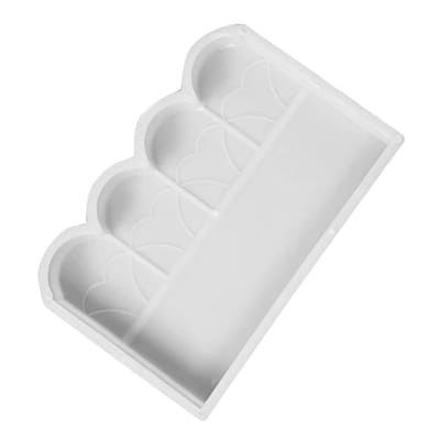 Betonhekmal - Hekmal Gietmal - Terrasranden Maken - Herbruikbaar Stevig Plastic - 44 x 30 cm - Wit