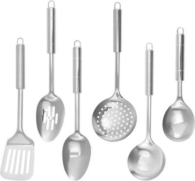 6-delige Keukengerei Set – Kookgerei & Keukenhulpen – Hittebestendig Kookgerei, Spatels en Opscheplepels voor Koken