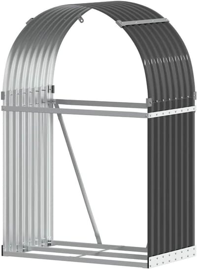 Haardhout Opslag - Houtblokhouder Brandhoutrek - Open Haard Voorraad - Gegalvaniseerd Staal - 80x45x120 cm - Antraciet