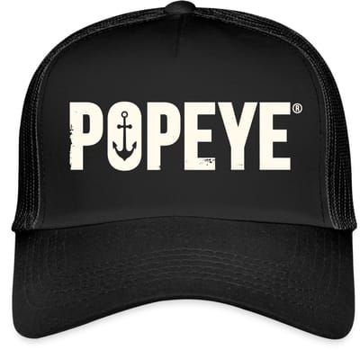 Popeye White Titel Trucker Cap