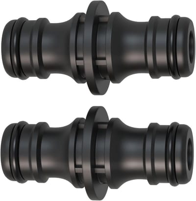 EXCITAT Koppeling - Slangkoppelingen - 1/2 inch dubbele plug tuinslangaansluiting - Tweewegaansluiting voor tuin- en huisslangen - 2 stuks