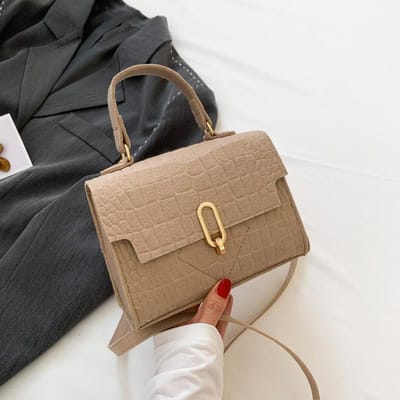 Retro Eenvoudige Kleine Vierkante Tas Persoonlijkheid en Mooie Schoudertas Zomer Nieuwe Modetrend Crossbody Tas Handtas beige