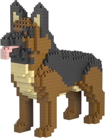 Bouwset Huisdier - Mini Blokken Figuur - Creatief Bouwen - Gedetailleerd Model - 16 x 23 cm - Bruin