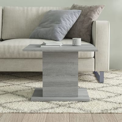 vidaXL - Salontafel - 55,5x55,5x40 - cm - bewerkt - hout - grijs - sonoma - eikenkleur