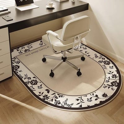 Tapis d'étude français crème vent antidérapant chaise d'ordinateur tapis de sol arche chambre sale et résistant à l'usure pièce chaise pivotante tapis 60*120CM