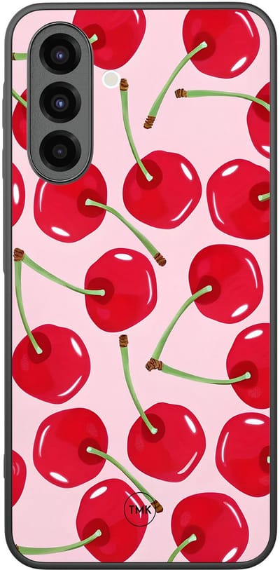Hoesje geschikt voor Samsung Galaxy A26 - Sweet cherry - Roze - TPU case - Print - Hardcase zwart telefoonhoesje