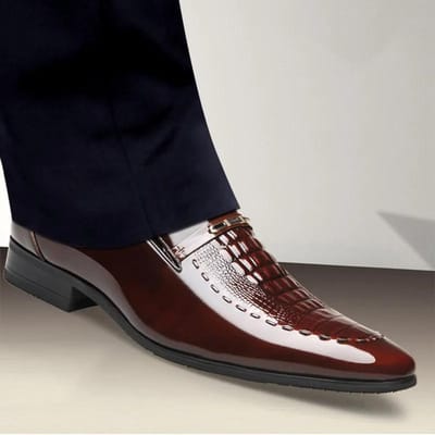 Heren Leren Schoenen Lakleer Zakelijke Schoenen Puntige Neus Platform Werk Heren Loafers Nieuw Binnen Plus Size De Vestir Hombre 38 black