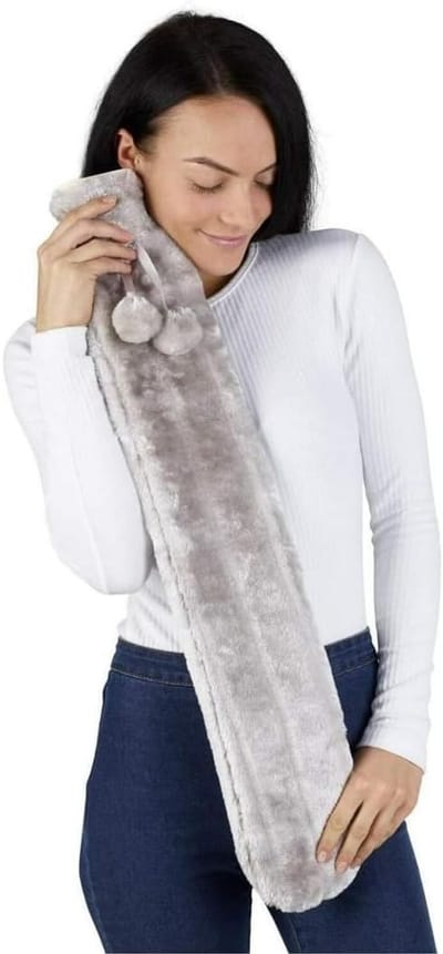 Extra Lange Warmwaterkruik met Zachte Faux Fur Overtrek voor Pijnbestrijding en Comfort