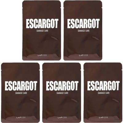 Lapcos, Escargot Damage Care Sheet Mask Set, 5 sheets, 27ml (0.91fl oz) each