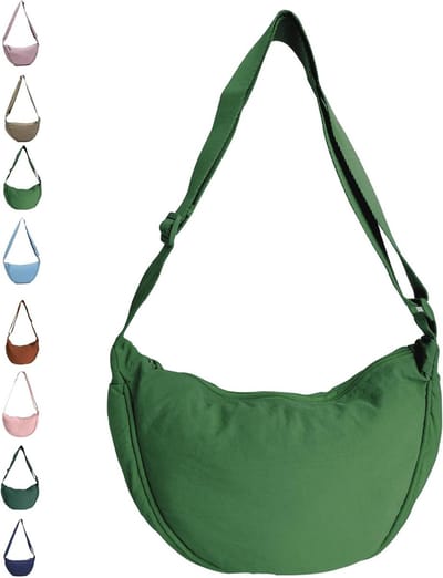Dames nylon crescent bag, schoudertas met verstelbare band, multifunctionele crossbody tas voor dagelijks gebruik