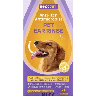 HICC Pet, Nettoyant Auriculaire pour Chiens et Chats, 4 fl oz (118ml) orange