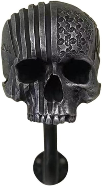 Helmrek - Helmhouder Motor - Motorhelm Ophangen - Schedel Design - Zwart