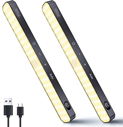 Onderbouwlamp met Bewegingsmelder en Batterijniveau Indicator - Oplaadbare Led Lampen voor Keuken en Kledingkast - 2 Stuks