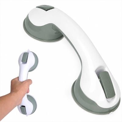 Badkamer Handgreep met Zuignappen 30 cm – Stevige Wandbeugel voor Badkamer & Toilet - Badkamerhulp met handgreep