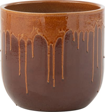 J-Line bloempot Lee - blinkend bruin/oranje - Ø 28 cm