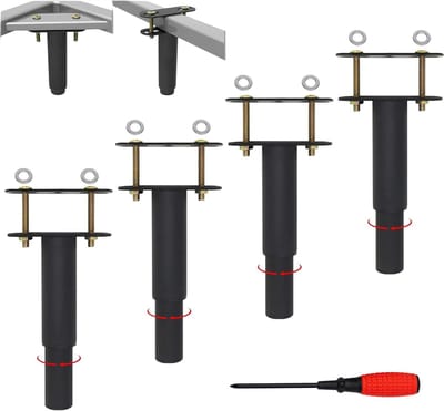 Bedframe Steunpoten - Meubelsteunen - Bed Bodem Ondersteunen - In Hoogte Verstelbaar - 25-43 cm - Zwart