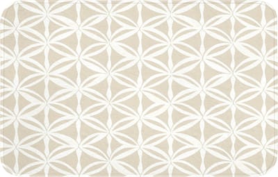 Badmat 80x50 cm - Antislip - Motief - Modern - Beige - Badmatten voor badkamer - Badkamermat - Douchemat - Badkamer mat