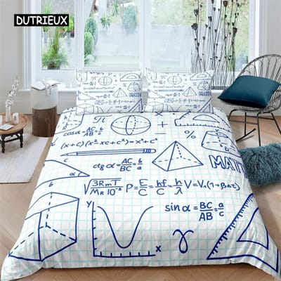 Periodiek Systeem der Elementen Dekbedovertrek Wetenschap Beddengoedset Microvezel Chemie Liefhebbers Leer Afbeelding Voor Kinderen Tieners Volwassenen Decor AU Single(140x210cm)