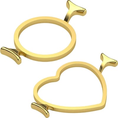 2 Stks Metalen Wax Mal, Gold Wax Stempel Mold Ronde Hart Metalen Melt Ringen Voor Uitnodigingen Kaarten Gift