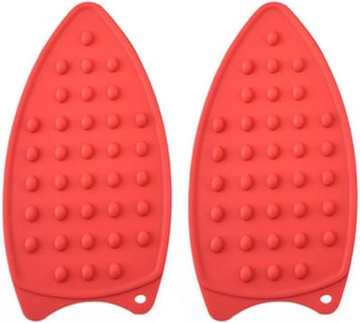 Siliconen Strijkmat - Hittebestendige Mat - Bescherming Strijkijzer - Verhoogde Antislip Grip - 2 Stuks - Rood