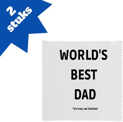 Akyol - world's best dad it's true we checked brillendoekjes - Papa - werelds beste vader - vader cadeautjes - vaderdag - verjaardag - geschenk - kado - vader artikelen - 17,8 bij 17,8 cm - 2 stuks