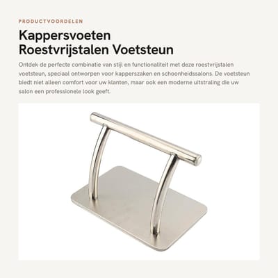 Dailygoods- Kappersvoeten Roestvrij staal - Voetsteun - Modern ontwerp - Duurzaam - Snel geleverd - Glanzende look - Voetensteun