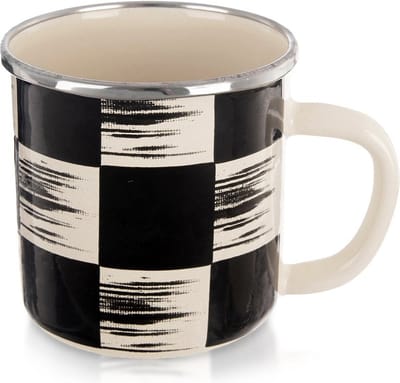 Mok Geëmailleerde DAMBORD 400 ml - Koffiemok - Theebeker - Koffie - Beker