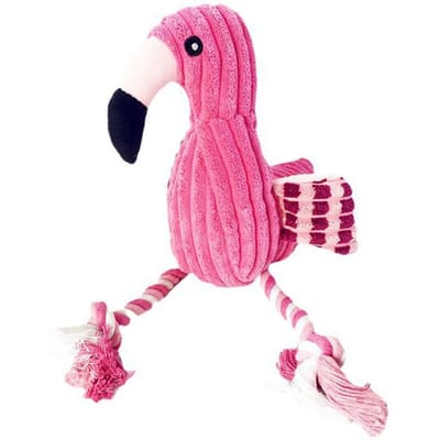 Jouet à mâcher en peluche pour animaux de compagnie en forme de flamant rose, résistant aux morsures, jouet couineur, interactif, réduction de l'anxiété, jouet de dentition pour chiens chats pink