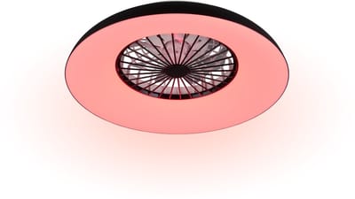REALITY SVAERHOLT - Ventilator - Zwart - incl. 1x SMD 34 W - Afstandsbediening - Geintegreerde dimmer - Traploos instelbare lichtkleur - RGBW-kleurenwisselaar - 5 snelheidsniveaus - Geheugenfunctie - Zomer- en wintermodus - Dynamisch licht