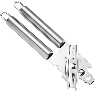 blikopener - Handmatige blkopener - Keukenblkopener - Multifunctionele flesopener - Ergonomische blkopener - 20*4,8 cm - Zilver - Roestvrij staal