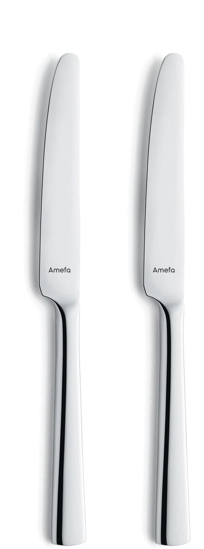 Amefa Moderno - 2-delige dessertmesset - hoogglans - zilverkleurig
