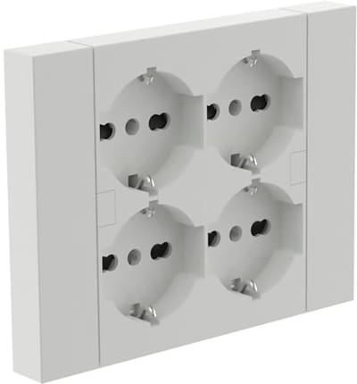 Inbouwstopcontact Quadra 4 plaatsen universeel P40 - Compatibel met 3-voudige inbouwdozen