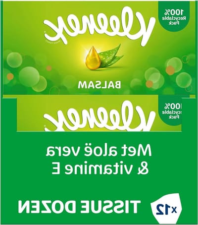 Balsem Tissues - Zachte Papieren - Neus Verzorgen - Beschermende Balsemlaag - 12 Dozen - Groen